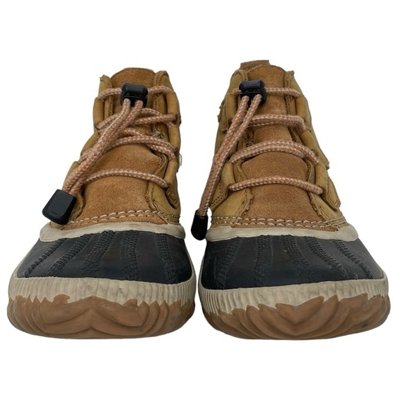 Sorel Boots Women's 4 Brown Leather Lace Up Out N About Duck Waterproof Shoes - Picture 4 of 15